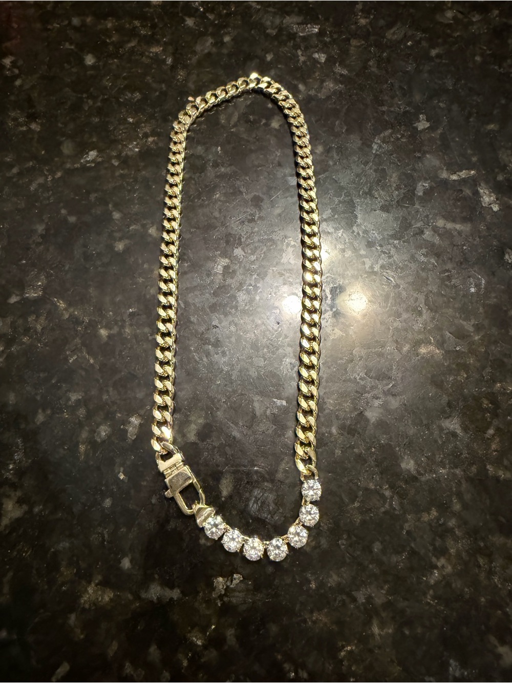 Melinda Maria Gold Chain Necklace with Clear Stones